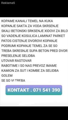 Rusenje so Hilta i Cistenje Dvorovi Kopanje na bilo sto