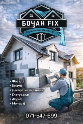 Молерај Глетување Абриб Фасади Гипс Картон