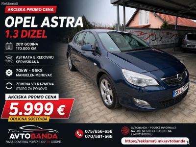 OPEL ASTRA 1.3 DIZEL 70 KW PROIZVEDENA 2011 GODINA