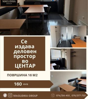СЕ ИЗДАВА ДЕЛОВЕН ПРОСТОР ВО ЦЕНТАР-ПАЛОМА БЈАНКА